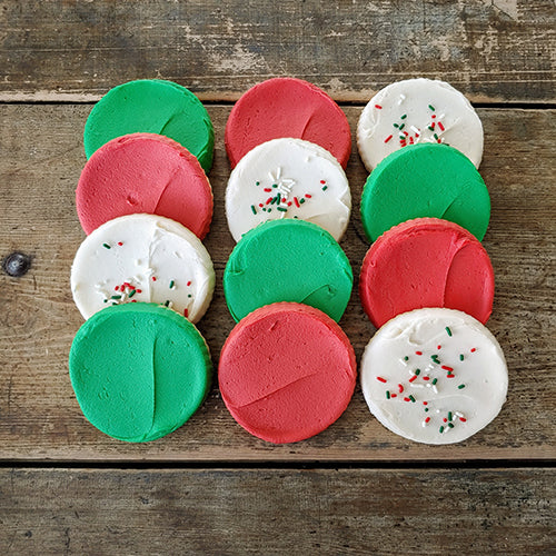 One dozen frosted Sugar Cookies-SHIP DATE : Tuesday, December 17