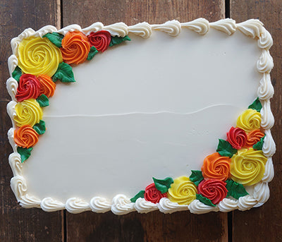 Quarter Sheet Sunshine Flower Garden Cake – Country Cakes & Bakes