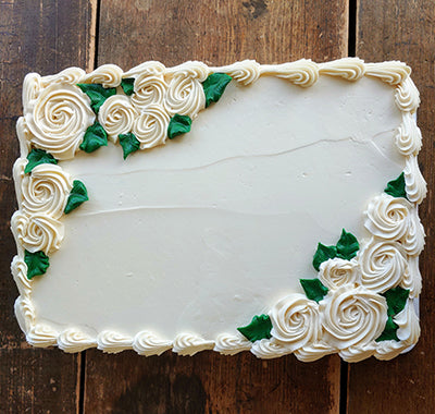 Quarter Sheet White Flower Garden Cake – Country Cakes & Bakes